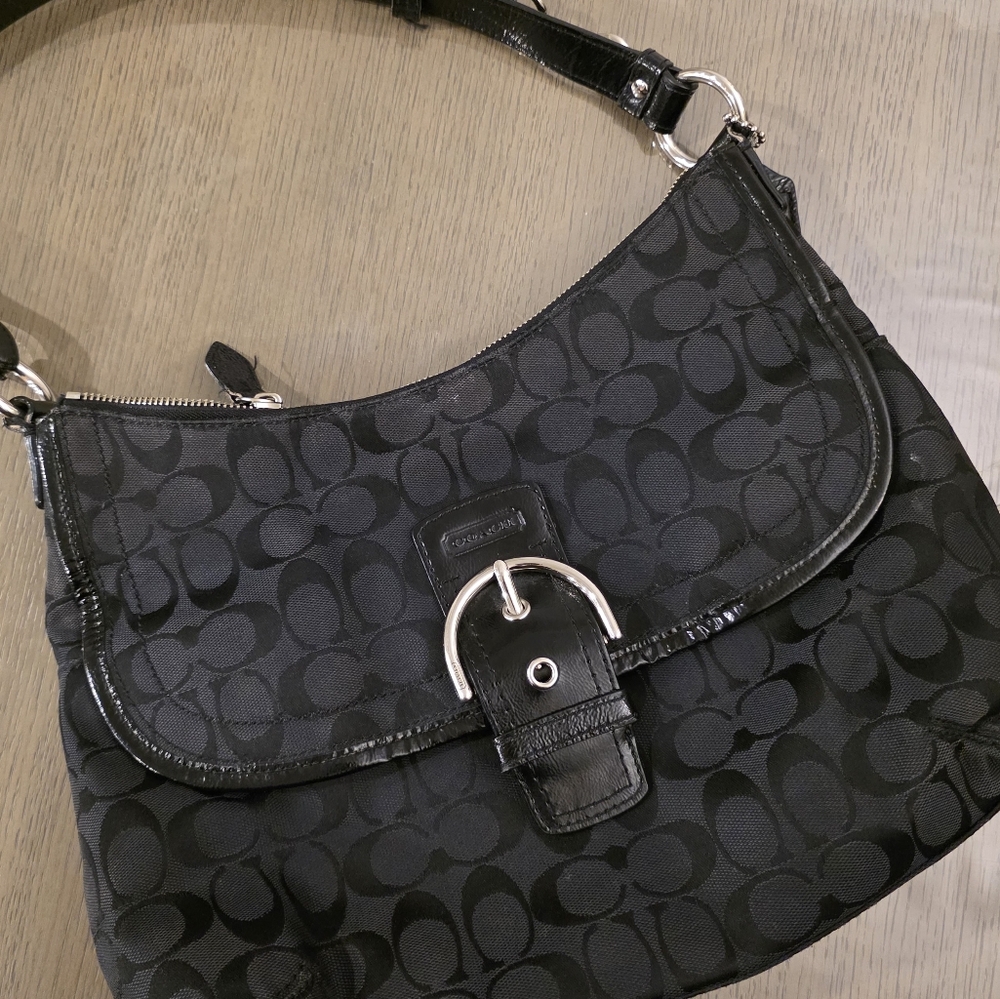 Black Coach Signature Shoulder Bag